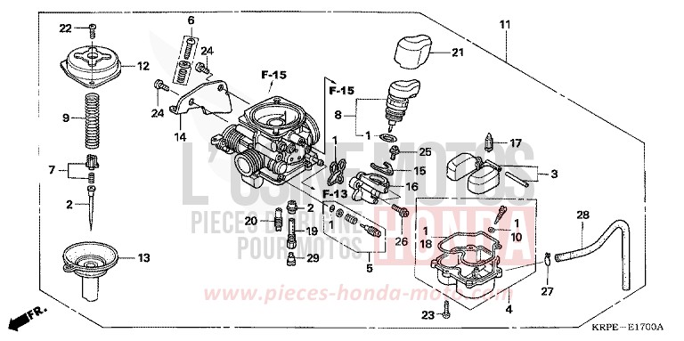 CARBURATEUR de SCV 100 Lead CANDY BLAZING RED (R195) 2005